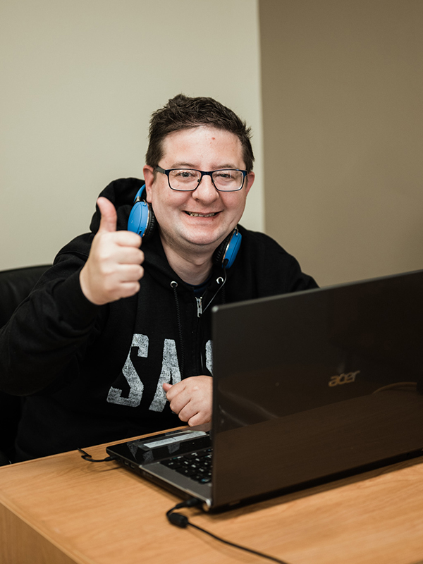 Person working on laptop